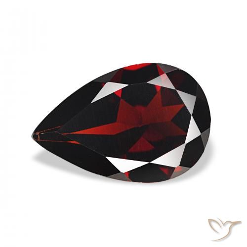 3.20ct ダークレッド アルマンディンガーネット, 洋梨の形, VVS-VS