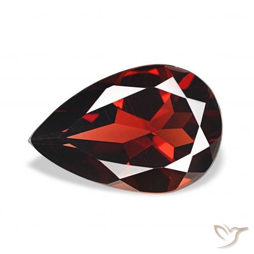 3.09ct ダークレッド アルマンディンガーネット, 洋梨の形, VS