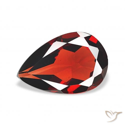 3.16ct ミディアムレッド アルマンディンガーネット, 洋梨の形, VVS-VS