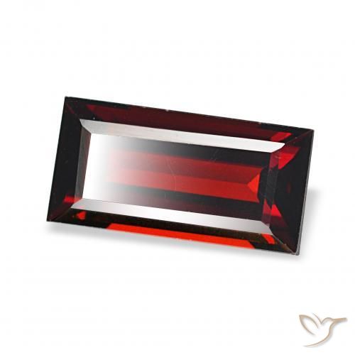 2.06カラットの天然ダークレッドアルマンディンガーネット、バゲット、VVS