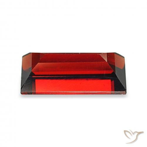 2.05カラットの天然ディープレッドアルマンディンガーネット、バゲット、VVS