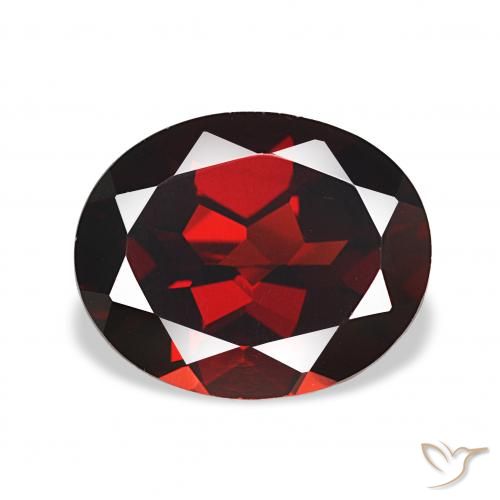 4.11ct ダークレッド アルマンディンガーネット, 楕円形, VVS