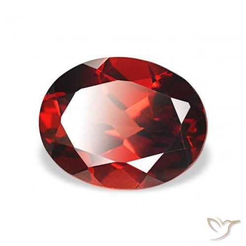 2.18カラットの天然ミディアムレッドアルマンディンガーネット、オーバルカット、VVS-VS
