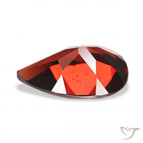 3.27カラットの天然ダークレッドアルマンディンガーネット、洋梨の形、VVS-VS