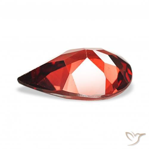 2.93カラットの天然濃いブラッドレッドアルマンディンガーネット、洋梨の形、VVS-VS