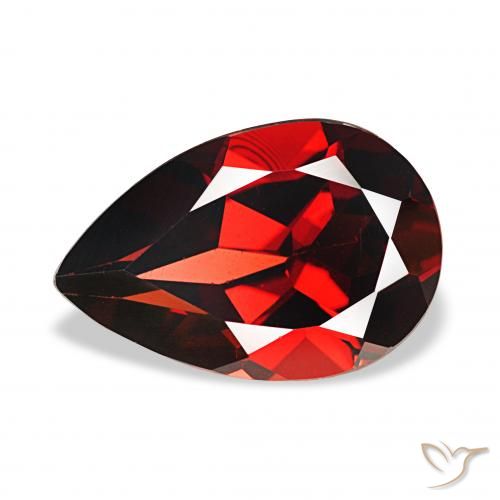 3.43ct ディープレッド アルマンディンガーネット, 洋梨の形, VVS-VS