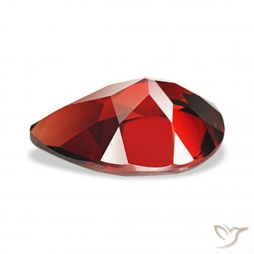 3.43カラットの天然ディープレッドアルマンディンガーネット、洋梨の形、VVS-VS