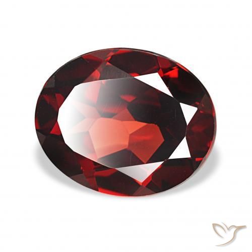 4.18カラットの天然ディープレッドアルマンディンガーネット、オーバルカット、VVS