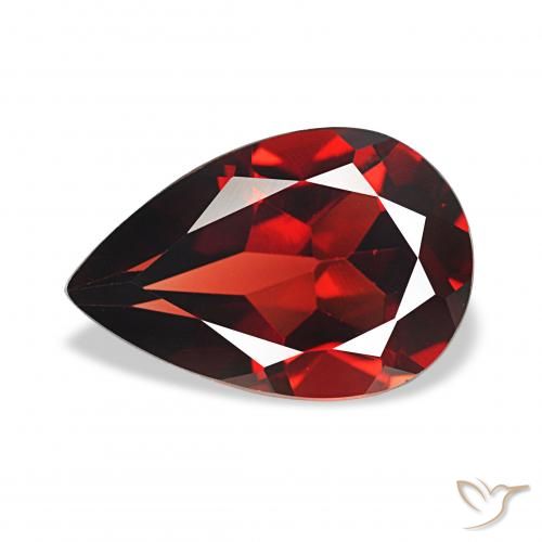 3.38ct ディープレッド アルマンディンガーネット, 洋梨の形, VVS