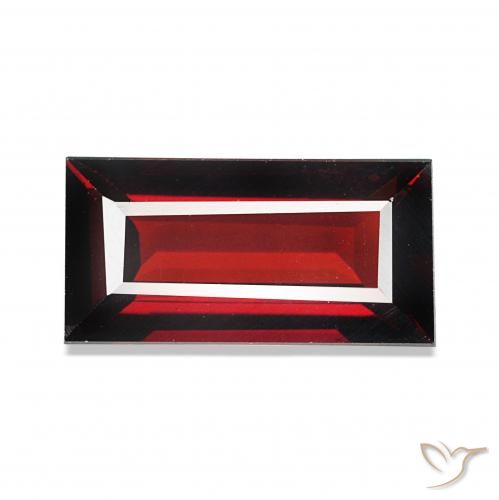 1.82カラットの天然ダークレッドアルマンディンガーネット、バゲット、VVS