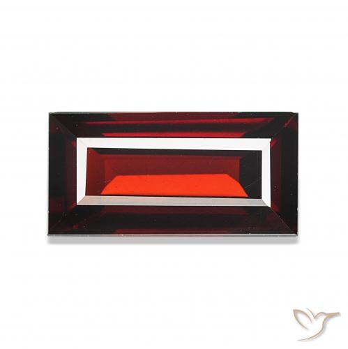 1.97カラットの天然ディープレッドアルマンディンガーネット、バゲット、VVS