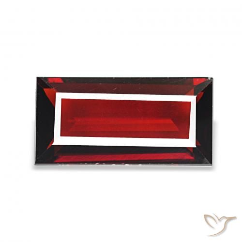 1.67カラットの天然ダークレッドアルマンディンガーネット、バゲット、VVS