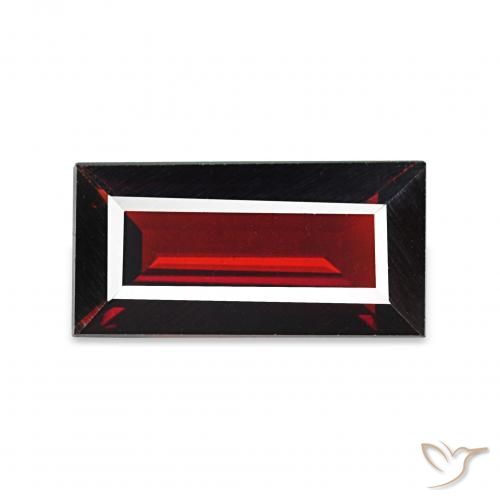 1.53カラットの天然ダークレッドアルマンディンガーネット、バゲット、VVS