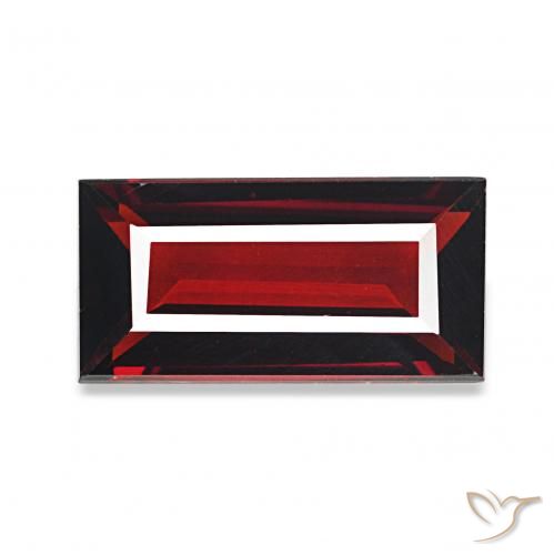 1.74カラットの天然ダークレッドアルマンディンガーネット、バゲット、VVS