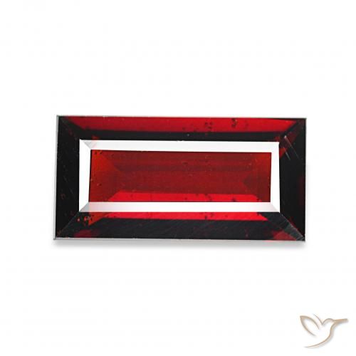 1.65カラットの天然ディープレッドアルマンディンガーネット、バゲット、VVS-VS