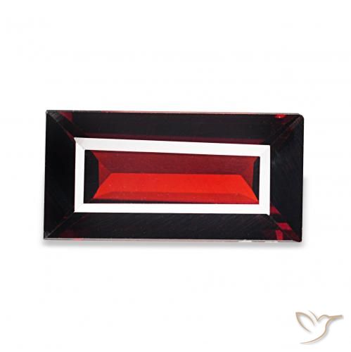 1.66カラットの天然ダークレッドアルマンディンガーネット、バゲット、VVS