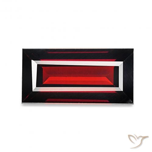 1.76カラットの天然ディープレッドアルマンディンガーネット、バゲット、VVS