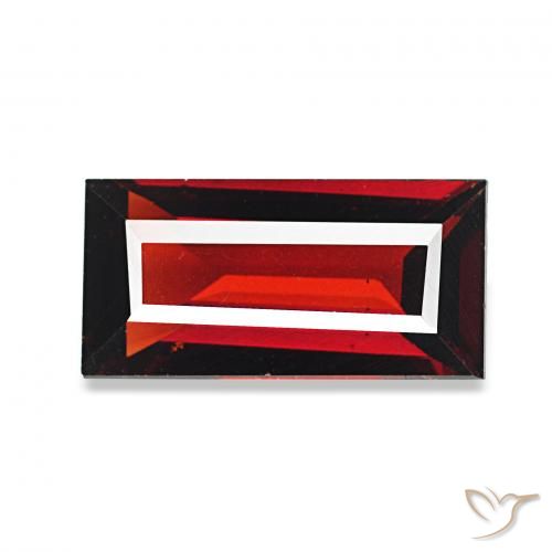 1.66カラットの天然ダークレッドアルマンディンガーネット、バゲット、VVS