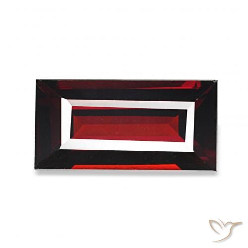 1.80カラットの天然ダークレッドアルマンディンガーネット、バゲット、VVS