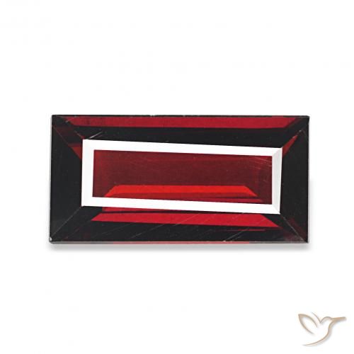 1.69カラットの天然ダークレッドアルマンディンガーネット、バゲット、VVS