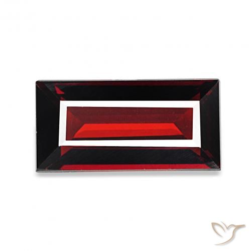 1.64カラットの天然ディープレッドアルマンディンガーネット、バゲット、VVS