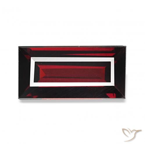 1.67カラットの天然ダークレッドアルマンディンガーネット、バゲット、VVS