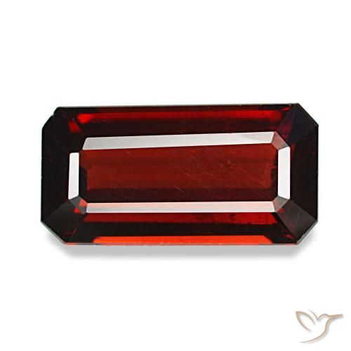 4.46ct レッド アルマンディンガーネット, エメラルドカット, VS