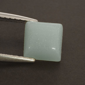 1.37カラットの天然青緑アマゾナイト（6.4×6.4 mm・四角）