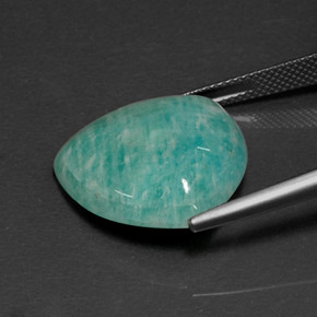 15.96カラットの天然グリーンアマゾナイト（19.8×19.3 mm・トリリアント）