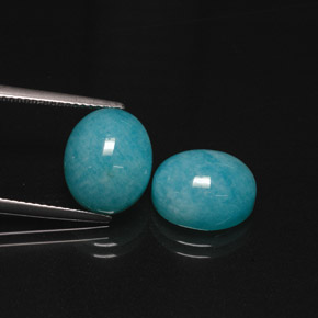 カラットの天然グリーンブルーアマゾナイト（11.9x9.8 mm・オーバルカット）