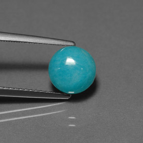 2.33カラットの天然グリーンブルーアマゾナイト、ラウンドカット、オペーク