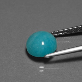 4.16カラットの天然グリーンブルーアマゾナイト、ラウンドカット、オペーク