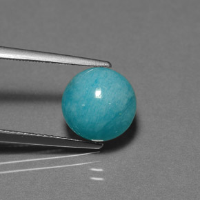 3.80カラットの天然グリーンブルーアマゾナイト、ラウンドカット、オペーク