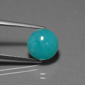 3.83カラットの天然グリーンブルーアマゾナイト、ラウンドカット、オペーク