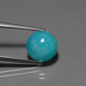 3.85カラットの天然グリーンブルーアマゾナイト、ラウンドカット、オペーク