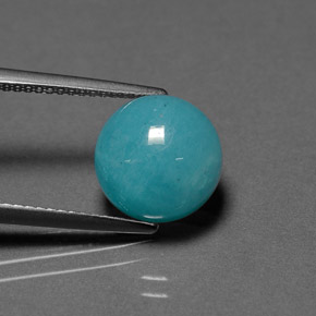 4.12カラットの天然グリーンブルーアマゾナイト、ラウンドカット、オペーク