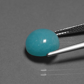 4.12カラットの天然グリーンブルーアマゾナイト、ラウンドカット、オペーク