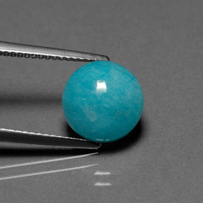 3.66カラットの天然グリーンブルーアマゾナイト、ラウンドカット、オペーク