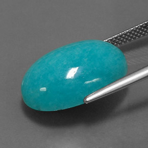 11.39カラットの天然グリーンブルーアマゾナイト（18.1×13 mm・オーバルカット）