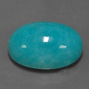 12.46カラットの天然青緑アマゾナイト（18×13 mm・オーバルカット）