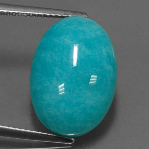 11.92カラットの天然青緑アマゾナイト（18.1×13 mm・オーバルカット）
