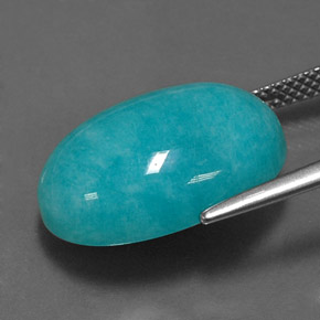 11.92カラットの天然青緑アマゾナイト（18.1×13 mm・オーバルカット）