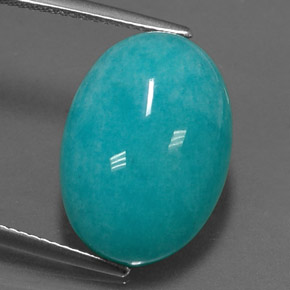 11.41カラットの天然青緑アマゾナイト（18.1×13 mm・オーバルカット）