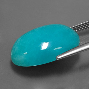 11.47カラットの天然青緑アマゾナイト、オーバルカット、オペーク