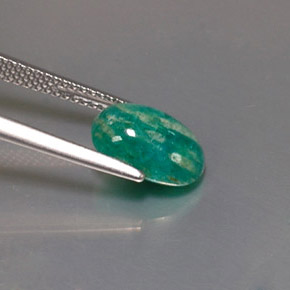 2.50カラットの天然グリーンアマゾナイト、オーバルカット、オペーク