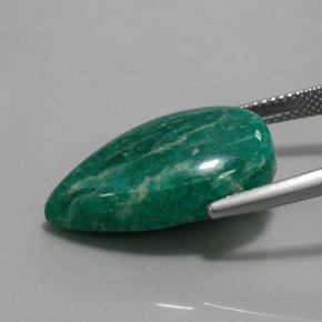 15.40カラットの天然グリーンアマゾナイト、洋梨の形、オペーク