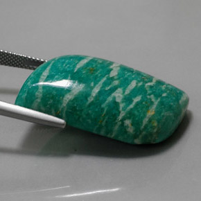 39.49カラットの天然グリーンアマゾナイト、ファンシーシェイプ、オペーク