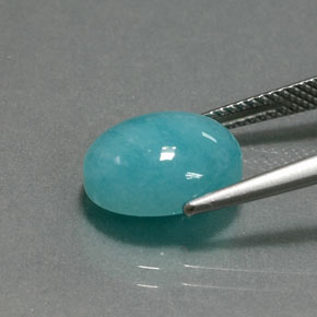 4.65カラットの天然ブルーグリーンアマゾナイト、オーバルカット、オペーク