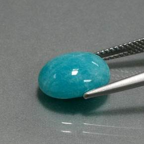 4.51カラットの天然青緑アマゾナイト（12.1×10 mm・オーバルカット）
