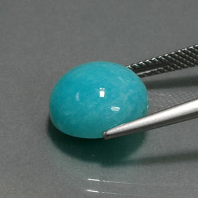 6.54カラットの天然青緑アマゾナイト、ラウンドカット、オペーク